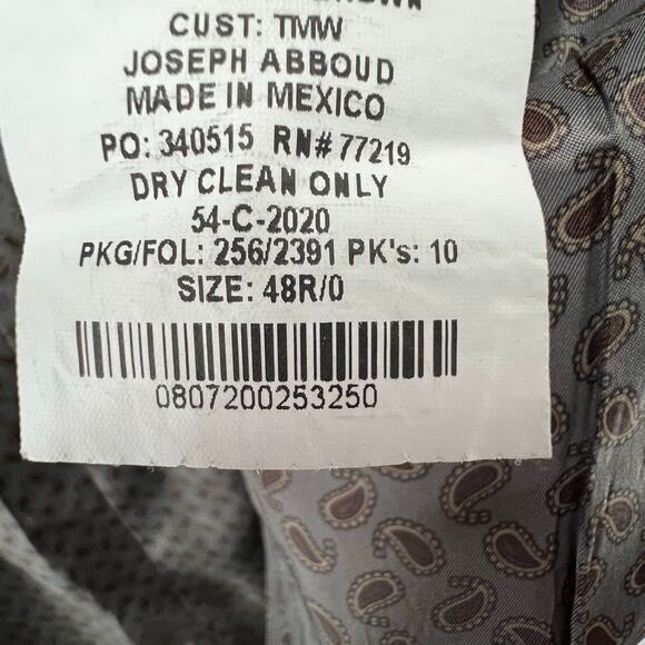 Joseph Abboud Sport Coat 48R Brown Wool Hamilton Plaid Lanificio Blazer Jacket - Picture 15 of 16